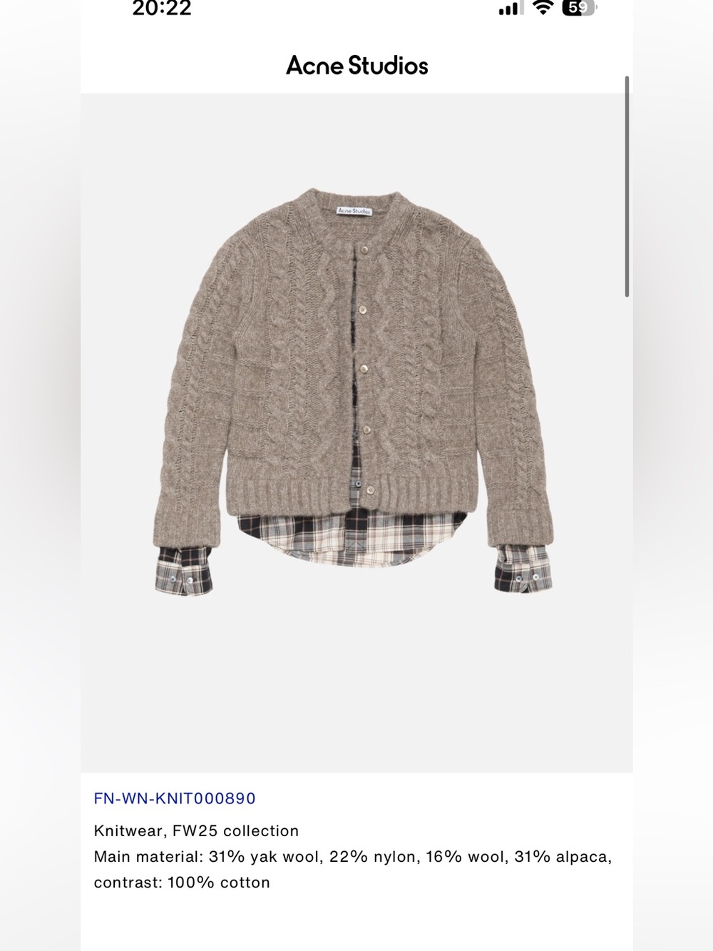 Acne Studios Fitted Layered Cardigan - Picture 8 of 9